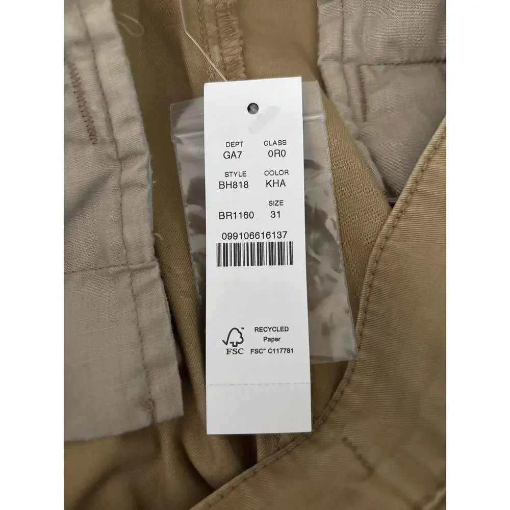 NWT J.Crew Pleated Slouchy Boyfriend Chino Pant size 31 in Khaki